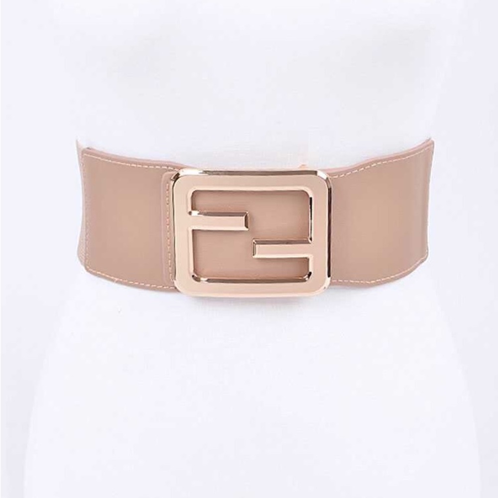 Black & Gold Vegan Leather Statement Belt